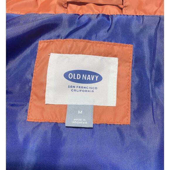 Old Navy Quilted Vest Orange Women's Medium Quilted Full Zip - Picture 3 of 8